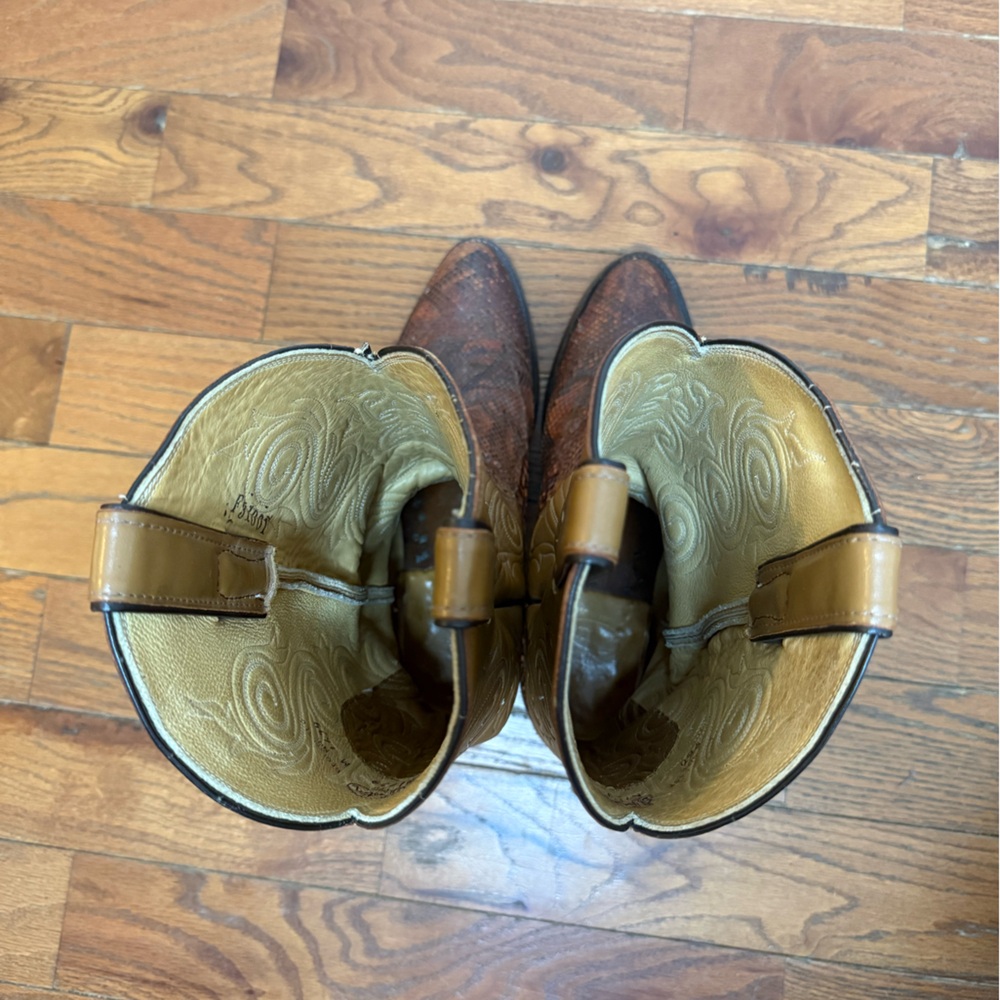 Justin Men’s Leather and Snake Skin Western Boots - Picture 15 of 16